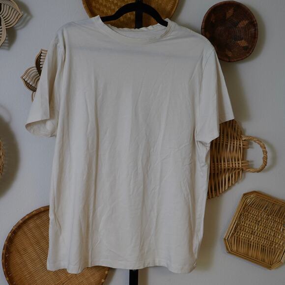 Daniel Hechter Paris Pima Cotton Short Sleeve Crew Neck Shirt Cream Mens Size XL - Picture 1 of 4